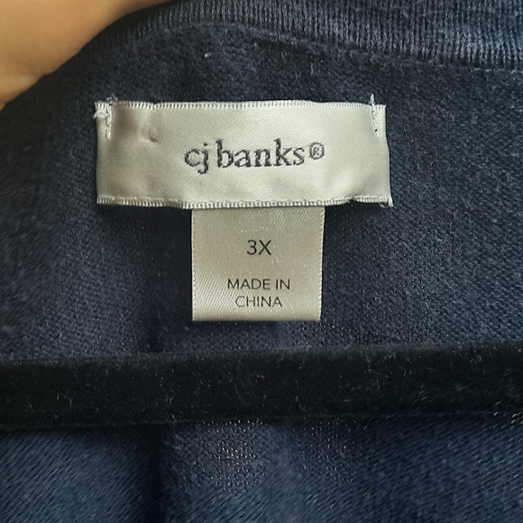 🍀3/15 Cj Banks Navy Blue Sweater Shirt - Picture 5 of 5